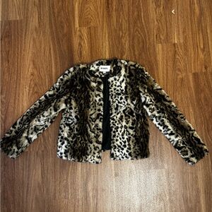 BB Dakota Leopard Print Faux Fur Jacket